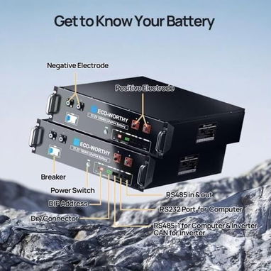 🔋 BATERÍA INTELIGENTE ECO-WORTHY – LiFePO4  51.2v * 100Ah  ** 5.12 kWh - 4/6