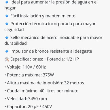 Bomba periférica d agua - Img 124056107