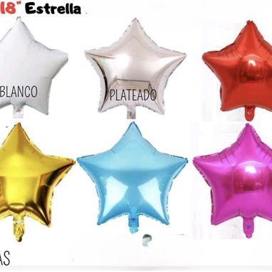 Globos metálicos de corazón y estrellas 18 pulgadas Te amo / Te quiero - Img 114710283