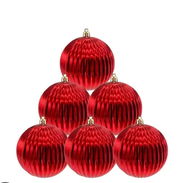 💜Set de 6 bolas de navidad con relieve 10cm(bien grande) Precio: 12usd - Img 58288468