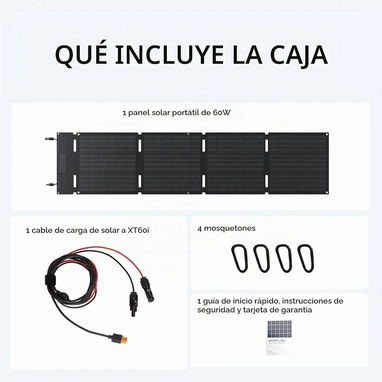 PANEL SOLAR ECOFLOW DE 45W INCLUYE EL CABLE XT60I DE ECOFLOW PORTÁTIL CON PUERTO USB TIPO C - 6/8