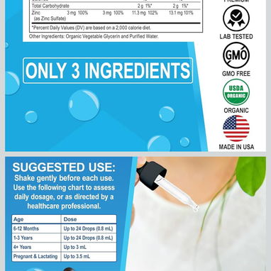 Sulfato de zinc en suspensión para bebé, niños, adultos, embarazadas y mujeres lactando (120ml) - 2/3