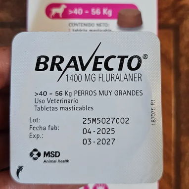 Bravecto para perros muy grandes (40 Kg a 56 Kg) - Pastilla masticable - Img 125167248