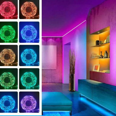Tira de luces LED de 5 metros Son de las que se pegan Traen mando  No se sincronizan mediante la apk  en 4800cup - 2/4
