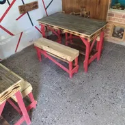 Venta de juegos de mesas y bancos de madera - Img 56043573