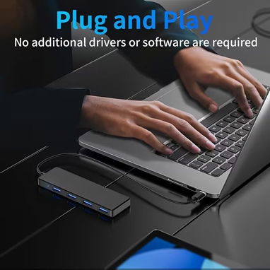🔌 Hub USB 3.0 Ultra Delgado – 4 Puertos USB-A ⚡ - 4/5