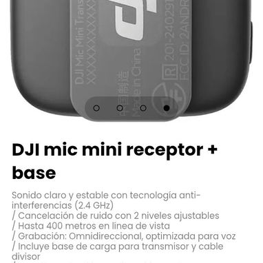 DJI mic mini receptor + base Sonido claro y estable con tecnología anti-interferencias (2.4 GHz) - 4/4
