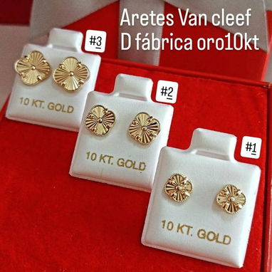 Aretes y manillas van cleff oro 10k cifrados - Img 119280699