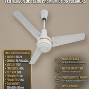 Ventilador de Techo BRAVO KING 56 pulgadas color Blanco 110V precio $80 USD Transporte Incluido - Img 55138835