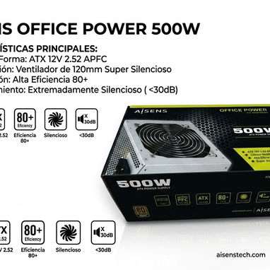 Fuente Aisens 500w 36amp Certificada 80+ Bronce - Img 125755274