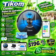 Tikom Combo robot de aspiradora y trapeador, aspiradora robótica automática de 6000 Pa, entrega de Factura y Garantía - Img 57679387
