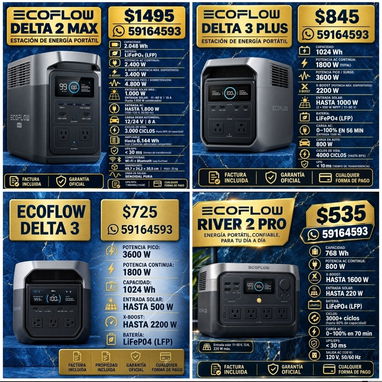 🔥⚡ ECOFLOW, GROWATT, BLUETTI y OUPES 🔋 ¡Energía confiable, gran potencia y precios especiales! - 2/5
