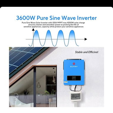 Inversor solar híbrido Sumry SRGFTS ECO-LV 3.6KW PLUS de 24 V con MPPT y onda pura - 3/3