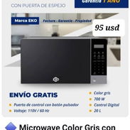 Microwave puerta espejo marca eko garantía un año color gris y negro - Img 56726499