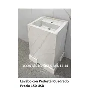 Lavabo con Pedestal cuadrado - Img 55392358