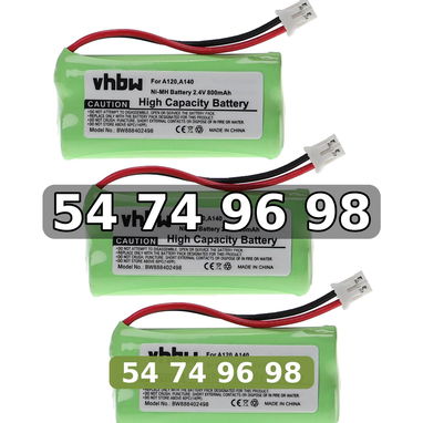 Pilas Recargables de teléfono inalámbrico 2.4V 800mAh - 3/3