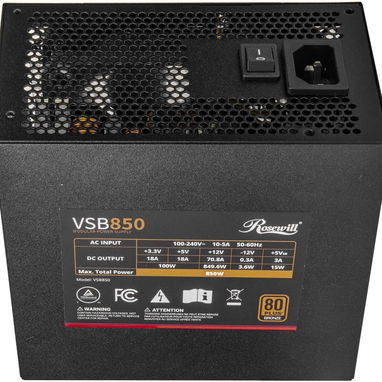🔌Fuente Rosewill VSB850  80 PLUS Bronce con capacitores japoneses y FAN silencioso - Img 104337955