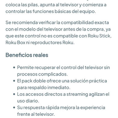 Control remoto de reemplazo (paquete de 2) compatible para Roku TV, TCL Roku, Hisense y Onn Smart TV 🌐 - 6/6