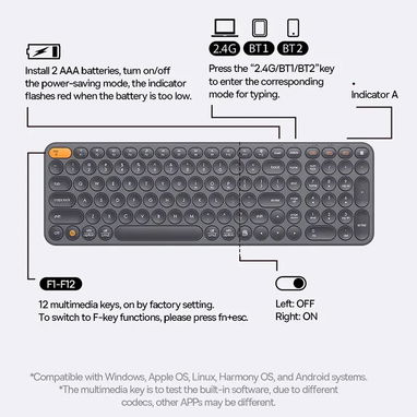 Baseus Teclado Inalámbrico Bluetooth - Img 123200299