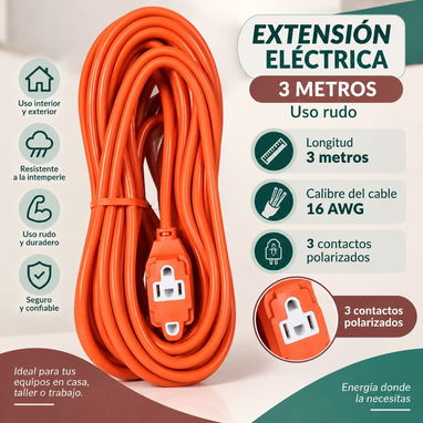 Extensión eléctrica calibre 16 AWG - 2/2