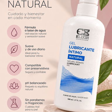 Lubricante íntimo 100% seguro 1/2 litro ph balanceado neutro a base de agua - 2/3