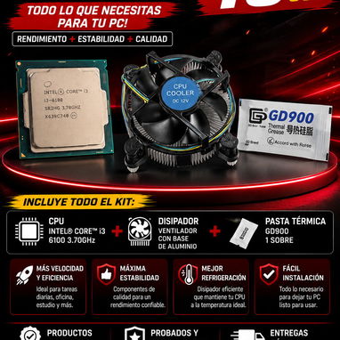 Cpu micro i3 6100 + disipador nuevo+ pasta térmica todo incluído - Img 126759773