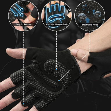 COFIT Guantes de fitness ventilados, guantes de levantamiento de pesas con protección de palma, versátiles - Img 91152770