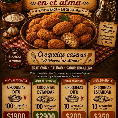 Croquetas de pollo, croquetas de Jamón, croquetas de queso, Bolitas de Queso, Bolitas de Jamón y Queso, cakes y pudines. - Img 123691812