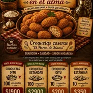 Croquetas de Pollo, Jamón, Queso. Bolitas de queso, Bolitas de Queso y Jamón. - Img 55737606