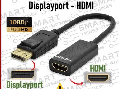 Adaptadores de video* HDMI VGA/ VGA HDMI/ DVI HDMI/ DVI VGA/ Displayport HDMI Tipo C HDMI Splitter HDMI/ Cable HDMI HDMI - Img 65346709