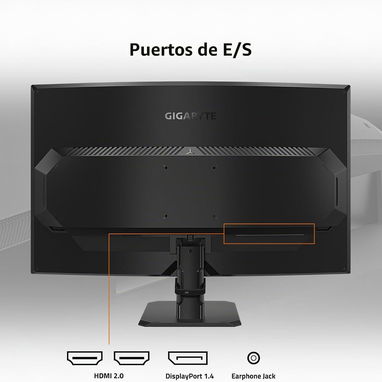 Monitor curvo VA de 31.5" GIGABYTE - GS32QCA - para juegos - QHD 2560x1440-180Hz - 1ms MPRT 52815418 - 4/10