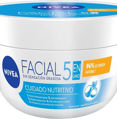 CREMA FACIAL HIDRATANTE NIVEA 5 EN 1 CUIDADO NUTRITIVO 375 ML - Img 66418587