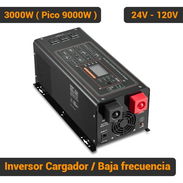 Inversor Cargador VEVOR 3000W 9000W Pico Baja Frecuencia 24V a 120V Onda Pura Con Control Remoto Off Gri - Img 55441277
