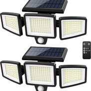 Luz Solar LED Exterior 3 Cabezales NUEVA - Control Remoto, Sensor de Movimiento, 210 LED, 2500 Lumenes, IP65, 270 Grados - Img 57200784