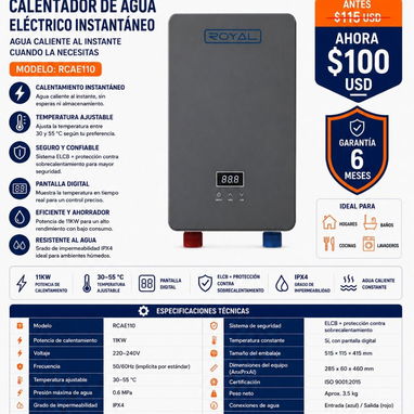 Ducha, resistencia de ducha, calentador eléctrico - 5/7