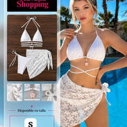 Bikini blanco con pareo talla S 🤍 - Img 58057704