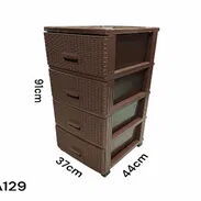Gavetero Plástico Tipo Rattan 4 Niveles - Nuevo y Resistente - Img 58195341