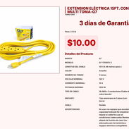 EXTENSION ELÉCTRICA 15FT. CON MULTI TOMA-Q7 VPT#-0133 - Img 55220081