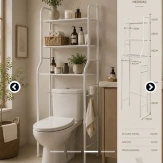 Estante Organizador   💰 $21 USD  🧺 Diseño práctico y elegante, ideal para aprovechar el espacio del baño. - 3/4