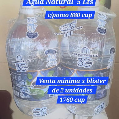 Agua Los Portales 5lts, Santa Rita 500ml y Ciego montero 1.5 lts,  jugo de pera 200ml y Malta Guajira familiar - 2/5