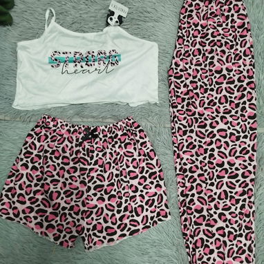 Pijamas _ ropa dormir mujer 3 piezas . 12 Usd - Img 118007862