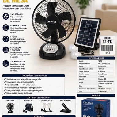 Ventilador recargable de mesa y Pedestal - Img 121719575