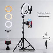 Aro de luz LED + trípode + soporte para celular - Img 57961381