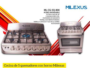 Cocina con horno de 5 quemadores Milexus - Img main-image-45585041