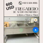 9 SE VENDE FREGADERO DOBLE DE ACERO INOXIDABLE CON SU LLAVE MEZCLADORA - Img 44908234