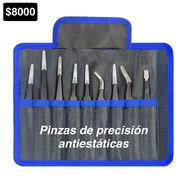Kit de 9 pinzas antiestáticas de acero inoxidable. - Img 55738198