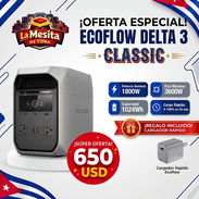 ‼🔥DELTA 3 CLASSIC🔥‼+🔌⚡CARGADOR ECOFLOW RAPIDA, 🦾1800 W ,🗻pico 3600 W ,🔋Capacidad 1024 - Img 58324328