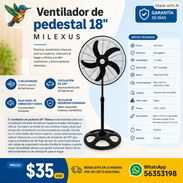 VENTILADOR DE PEDESTAL 18" MILEXUS - Img 57375956