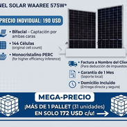 *Panel Solar WAAREE 575W* • Bifacial • 190 usd / 175 USD más de un pallet - Img 55977148