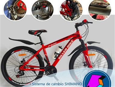 Bicicleta medida 26 nueva en caja 💲250 USD▪︎Sistema de cambio SHIMANO▪︎Freno de disco ▪︎24 velocidades ▪︎8 piñones y 3 - Img main-image-45866359